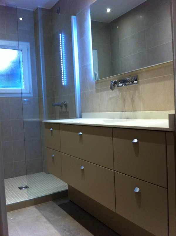 Salle de bains sur tons beige