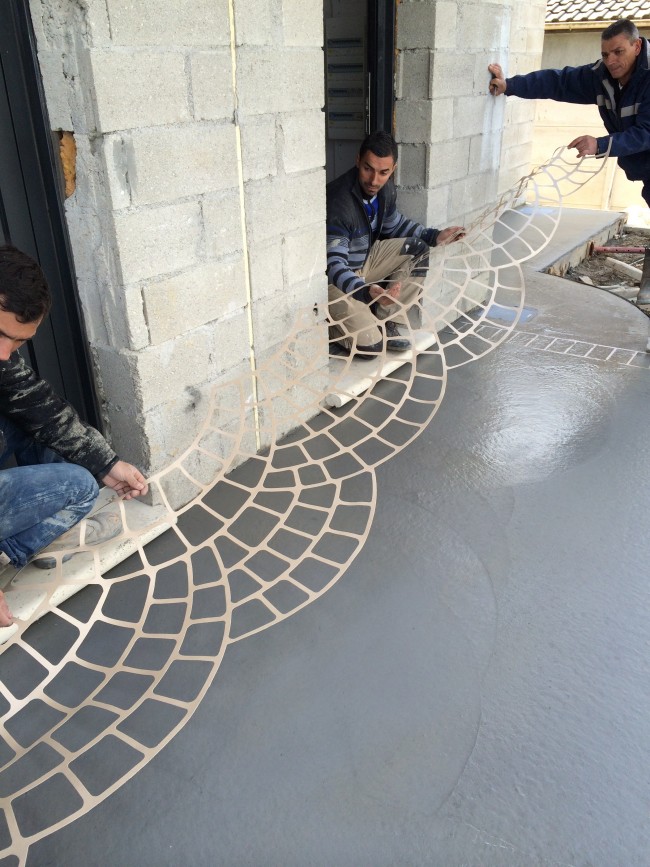 Béton décoratif, finition pavés de Paris